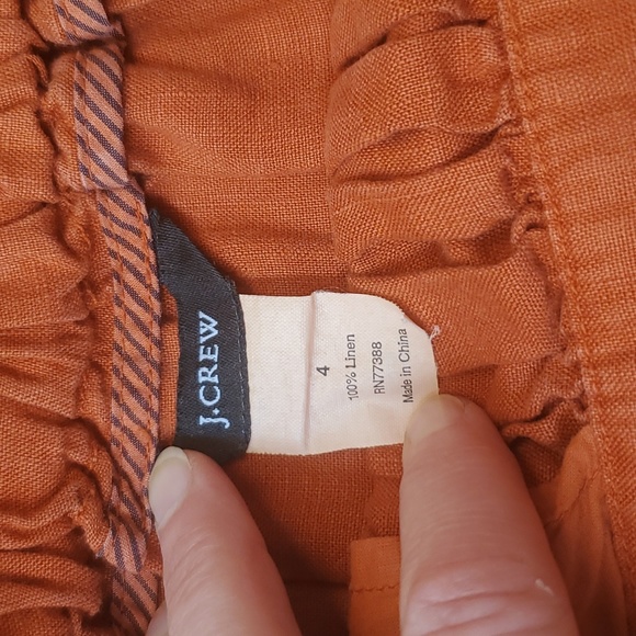 burnt orange linen midi skirt - Picture 2 of 4